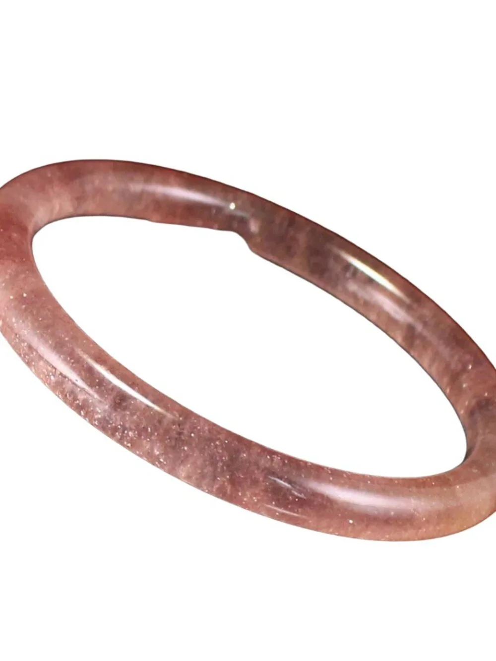 Natural Strawberry Quartz Bangle Bracelet 19.7g 58mm ID Red Quartzite Jade Certi